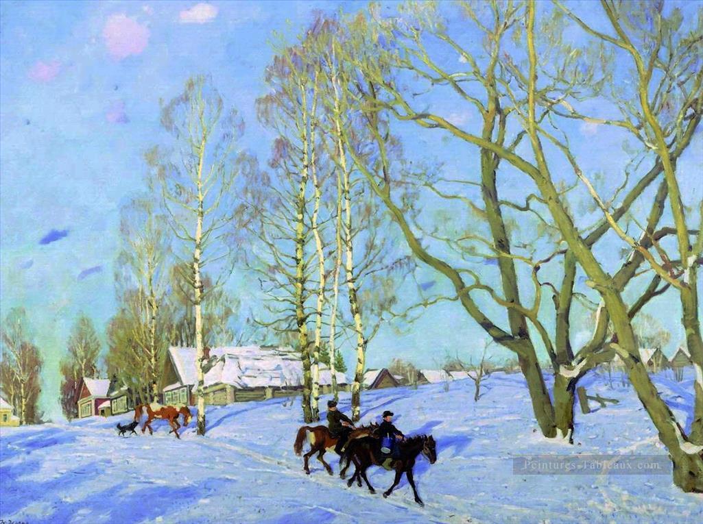 le soleil de mars 1915 Konstantin Yuon Peintures à l'huile